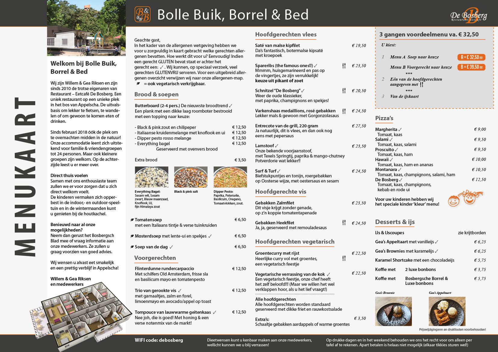 Bosberg menukaart